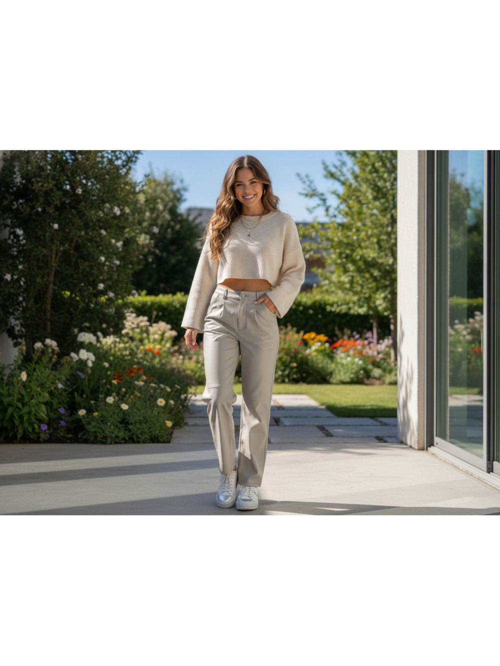 En Saison Rylee leather pants sz XS ivory cream